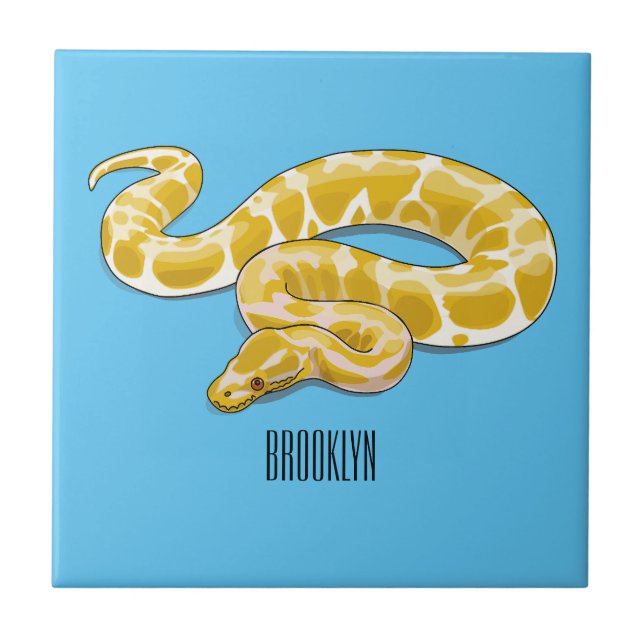 Azulejo Ilustracion de personalizado de pitón birmano (Frente)