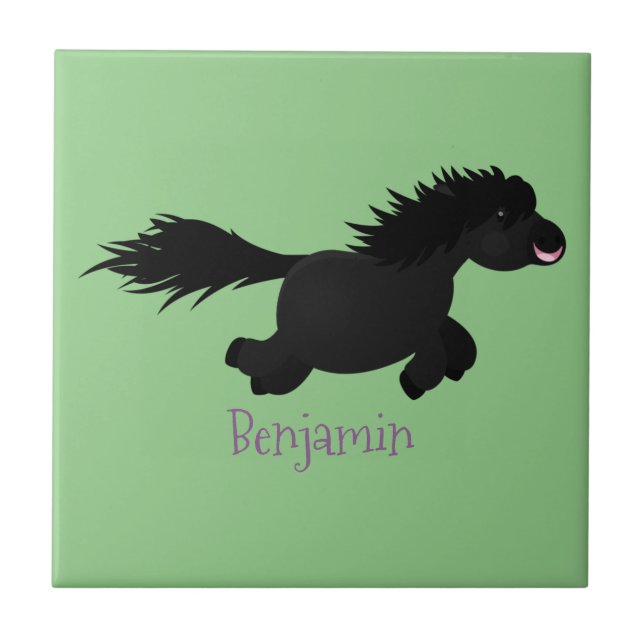 Azulejo Ilustracion de personalizado del pony de Shetland  (Frente)