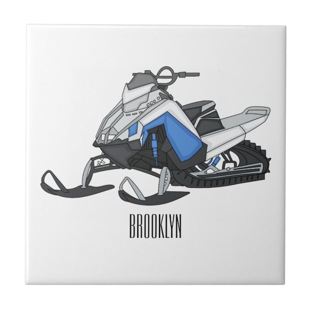 Azulejo Ilustracion de personalizado para motos de nieve (Frente)