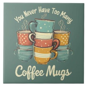 Azulejo Ilustración de pila de tazas de café retro