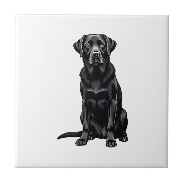 Azulejo Ilustración de retrato de perro Labrador Retriever (Frente)