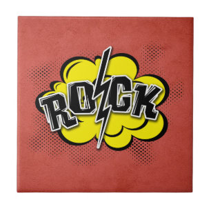 Azulejo Ilustracion de rock de estilo cómico