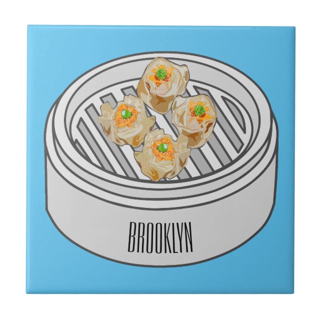 Azulejo Ilustracion de Shumai dim sum personalizado (Frente)