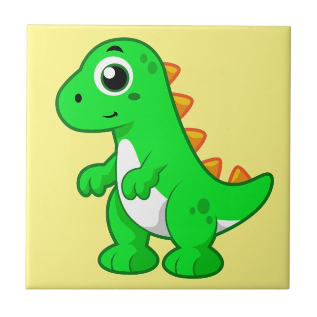 Azulejo Ilustracion De Tirano Rex. (Frente)