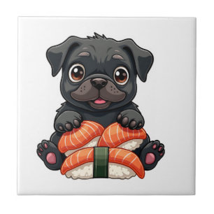 Azulejo Ilustración de vector de dibujos animados de sushi