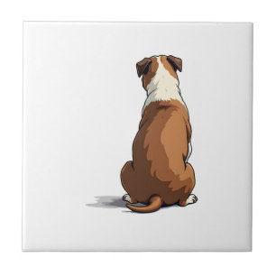 Azulejo Ilustración de vista trasera de Bulldog vintage Am