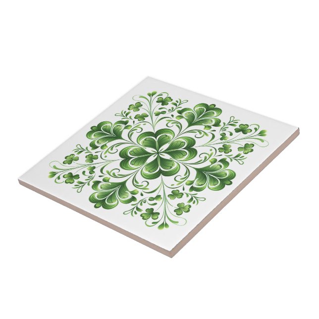 Azulejo Ilustracion del amante del céltico verde irlandés (Lado)