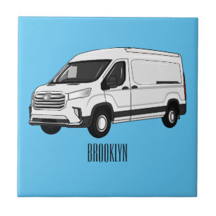 Azulejo Ilustracion del personalizado de la camioneta de e