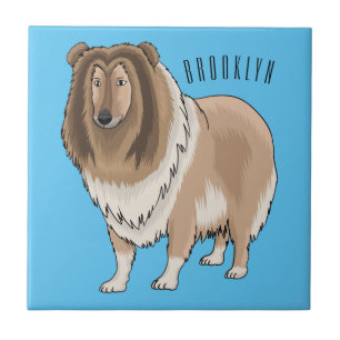 Azulejo Ilustracion del personalizado del perro del collie
