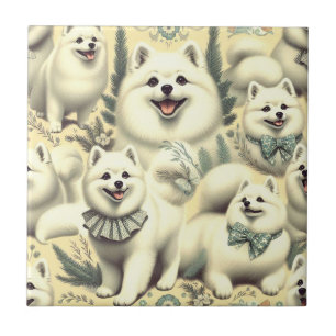 Azulejo Ilustracion esquimal retro americano