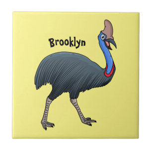 Azulejo Ilustracion feliz de personalizado de aves en casc