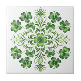 Azulejo Ilustracion Green Clover de St. Patrick
