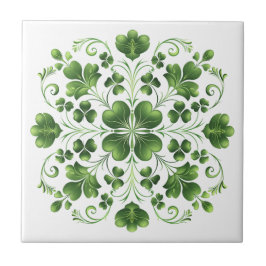 Azulejo Ilustracion Irlandés Green Clover