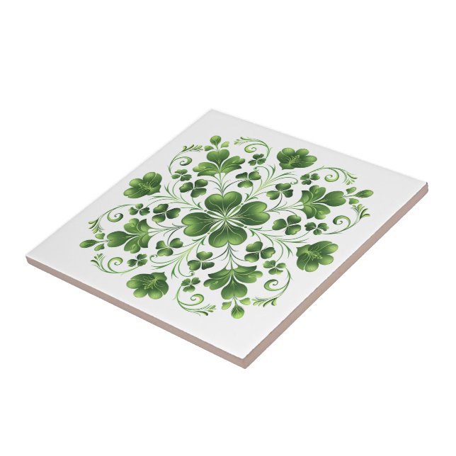 Azulejo Ilustracion Irlandés Green Clover (Lado)