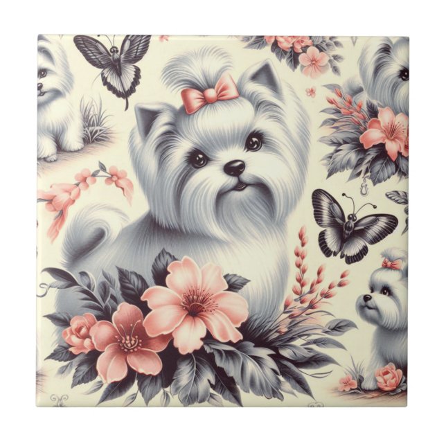 Azulejo Ilustracion maltés vintage (Frente)