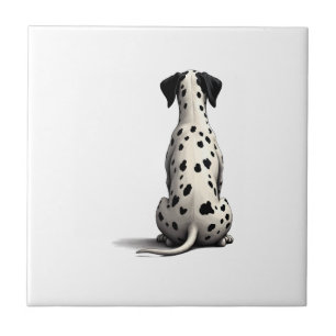 Azulejo Ilustración minimalista de perro dálmata vintage d