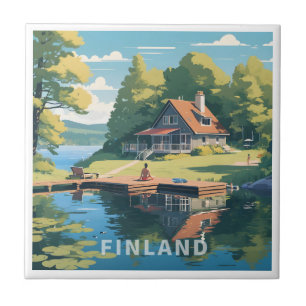 Azulejo Ilustracion Natural de Finlandia