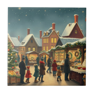 Azulejo Ilustracion navideño vintage