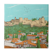 Ilustracion paisajístico Granada Cityview España