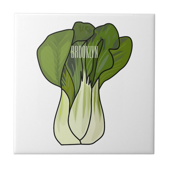 Azulejo Ilustracion personalizado Bok choy (Frente)