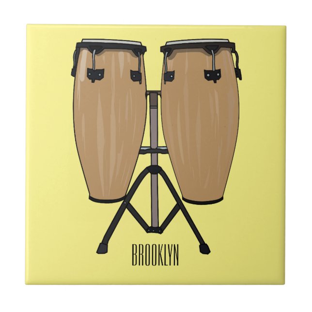 Azulejo Ilustracion personalizado Bongo drum (Frente)