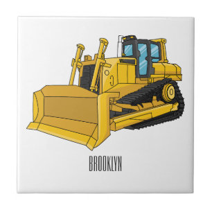 Azulejo Ilustracion personalizado Bulldozer