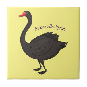 Azulejo Ilustracion personalizado cisne negro