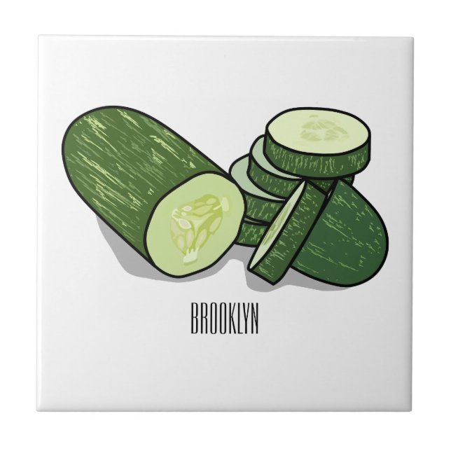 Azulejo Ilustracion personalizado Cucumber (Frente)