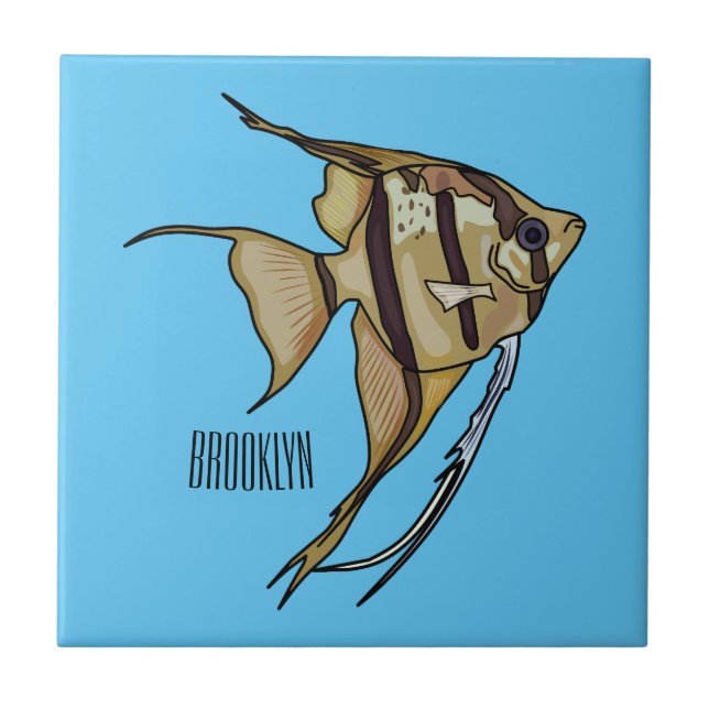 Azulejo Ilustracion personalizado de Angelfish (Frente)