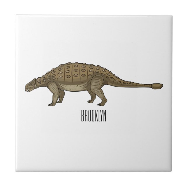 Azulejo Ilustracion personalizado de Ankylosaurus (Frente)
