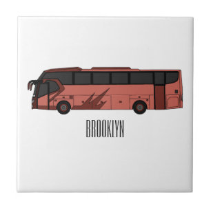 Azulejo Ilustracion personalizado de autobús