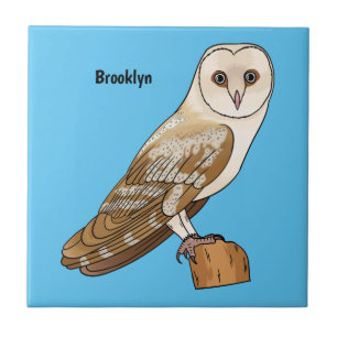 Azulejo Ilustracion personalizado de aves de búho de Barn