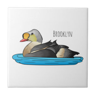 Azulejo Ilustracion personalizado de aves King eider