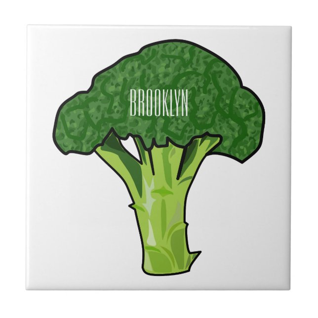 Azulejo Ilustracion personalizado de Broccoli (Frente)