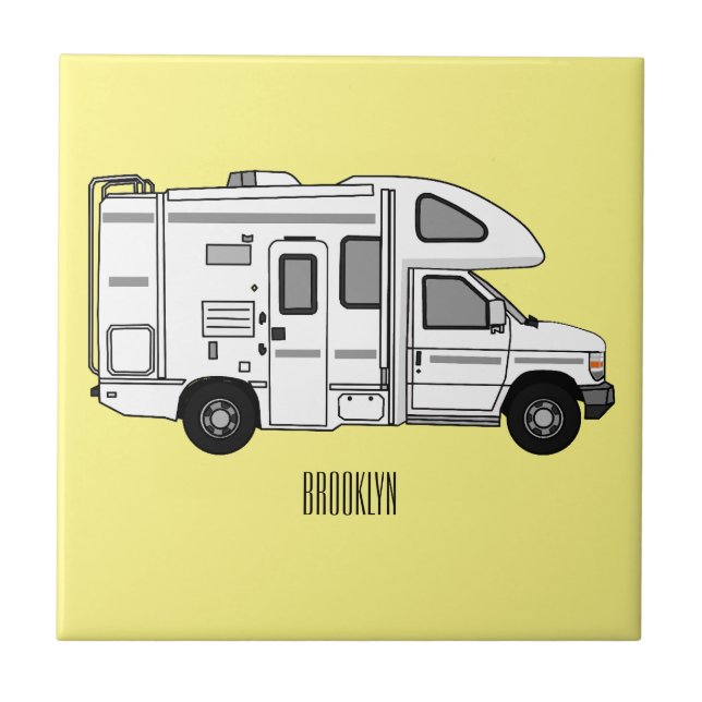 Azulejo Ilustracion personalizado de Campervan (Frente)