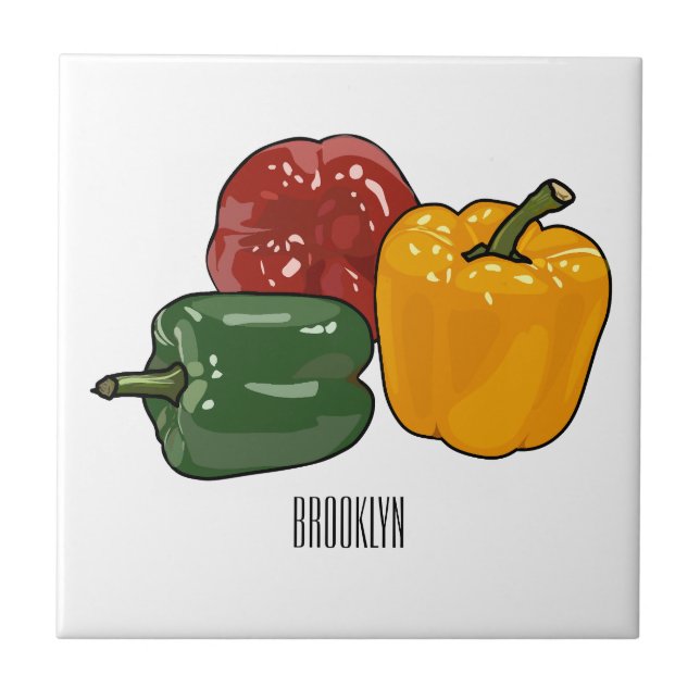 Azulejo Ilustracion personalizado de Capsicum (Frente)