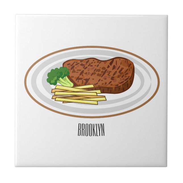 Azulejo Ilustracion personalizado de carne (Frente)
