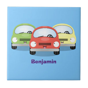 Azulejo Ilustracion personalizado de coches Cute kawaii