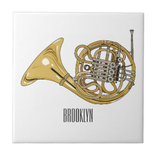 Azulejo Ilustracion personalizado de cuerno francés