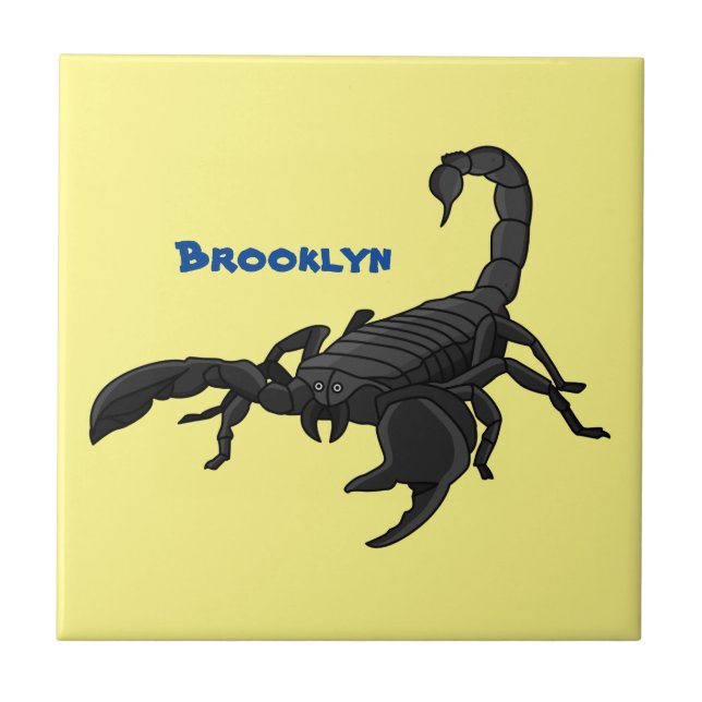 Azulejo Ilustracion personalizado de escorpión hambriento  (Frente)