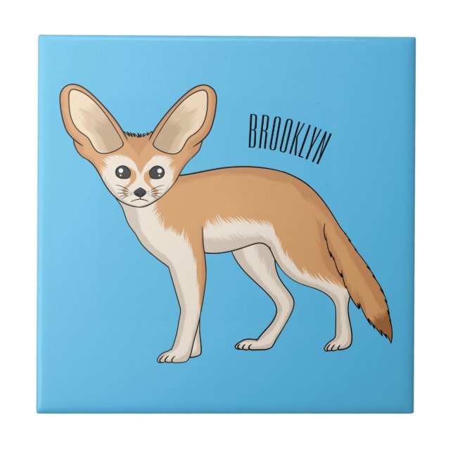 Azulejo Ilustracion personalizado de Fennec fox (Frente)