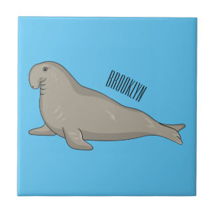Azulejo Ilustracion personalizado de focas elefantes