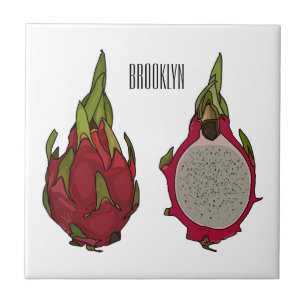 Azulejo Ilustracion personalizado de fruta dragón