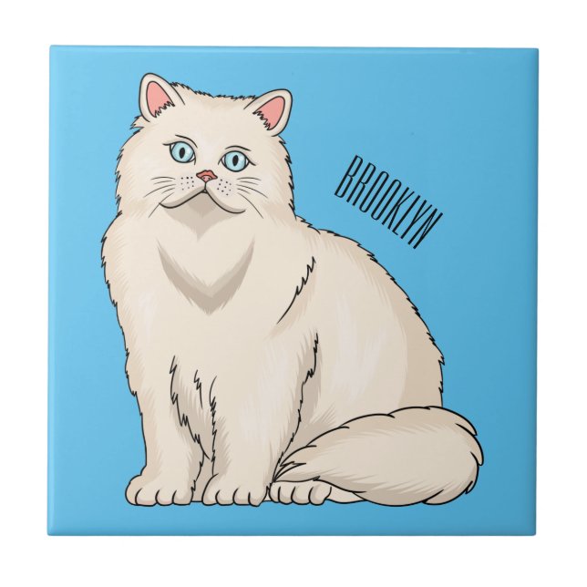 Azulejo Ilustracion personalizado de gato persa (Frente)