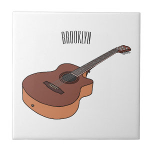 Azulejo Ilustracion personalizado de guitarra acústica