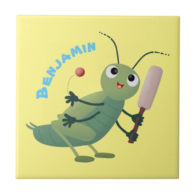 Azulejo Ilustracion personalizado de insectos de cricket v (Frente)