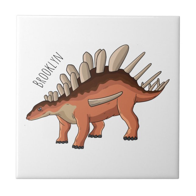 Azulejo Ilustracion personalizado de Kentrosaurus (Frente)