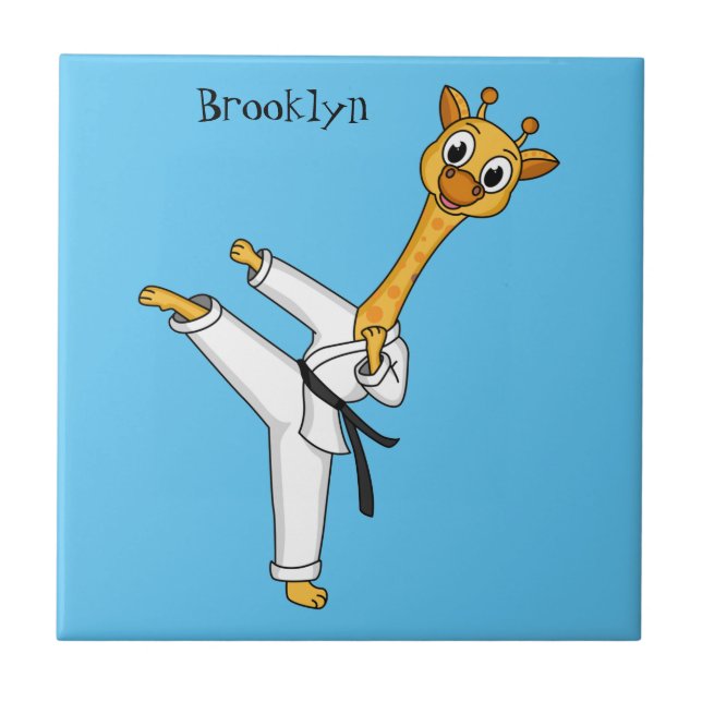 Azulejo Ilustracion personalizado de Kung Fu giraffe (Frente)