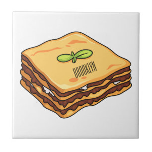 Azulejo Ilustracion personalizado de Lasagna