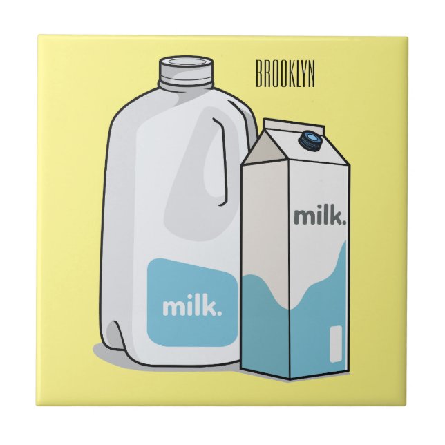 Azulejo Ilustracion personalizado de leche (Frente)